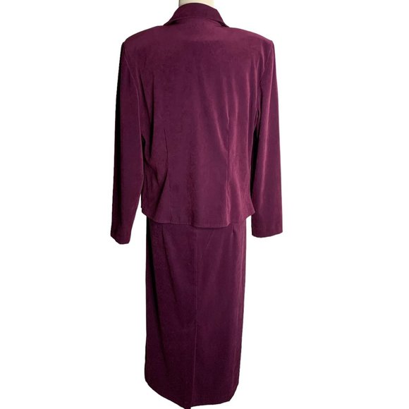 Vintage 90s Sag Harbor Suit Dress 12 Purple Sleeveless Zip Button Up Jacket - Picture 3 of 9